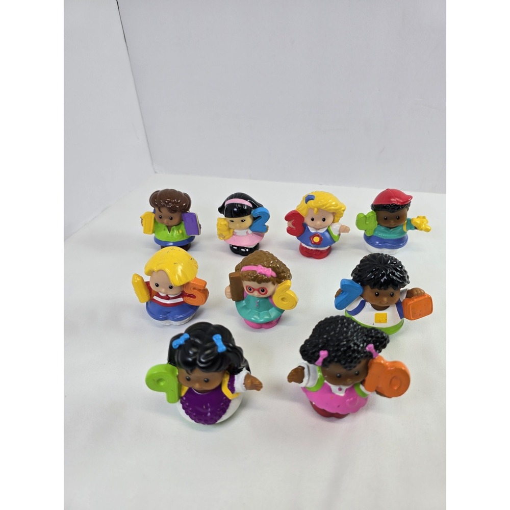 Fisher Price Little People Numbers 1-10 Figures Lot of 9 Missing #8 Counting